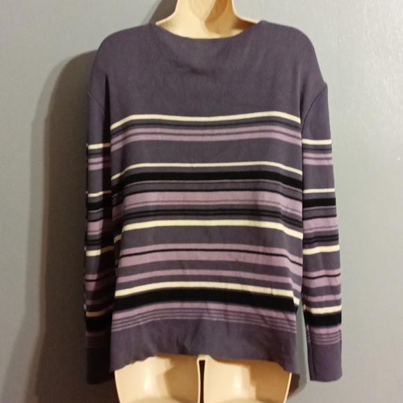 Style &Co. Collection purple striped sweater - Picture 13 of 17